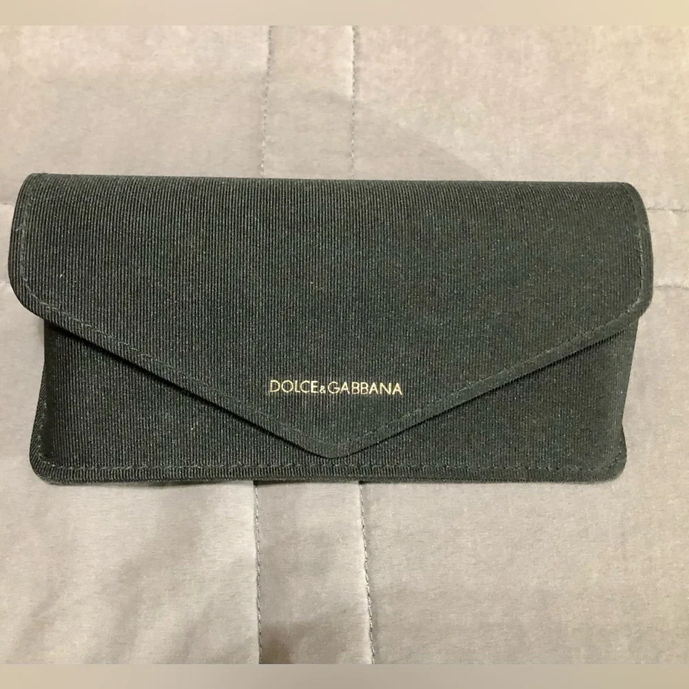 Dolce & Gabbana Black Fabric Envelope Sunglasses Case with Gold Logo
